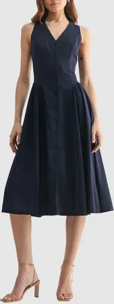 Mila Mae Button-Up Midi Dress in Dark Navy at Nordstrom, Size X-Large