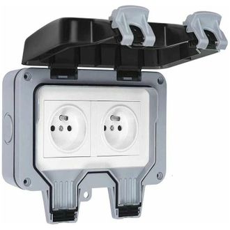 OEM Enchufe Doble Exterior Impermeable Ip66 Enchufe De Pared Impermeable 16a