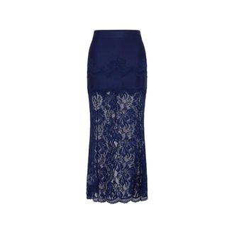 Paco Rabanne Midi Skirt In Lace And Jersey