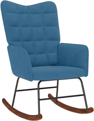 vidaXL Silla mecedora de terciopelo azul Vidaxl