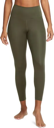 Nike Yoga 7/8 Length Leggings In Cargo Khakimedium Olive
