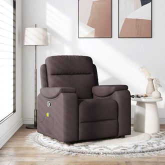 vidaXL Vidaxl - Sill&oacute;n De Masaje Reclinable De Tela Marr&oacute;n Oscuro