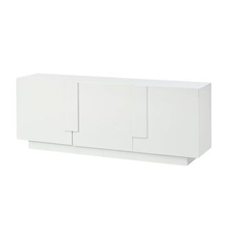 Urban Meuble Aparador lacado blanco de 3 puertas dise&ntilde;o minimalista 160 cm