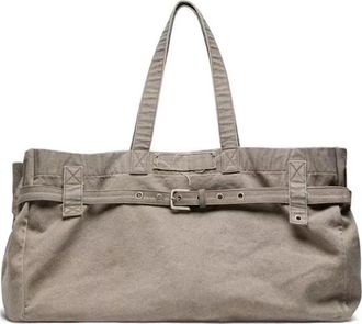 Golden Goose Canvas Shopper met Borduurwerk en Antiek Zilveren Details - Dames - Handtassen - Grijs - ONE Size - Katoen - Tassen