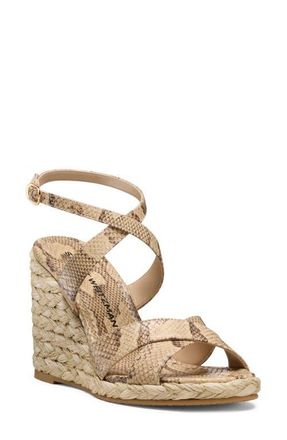 Stuart Weitzman Alyssa Ankle Strap Wedge Sandal in Adobe Beige at Nordstrom, Size 11.5