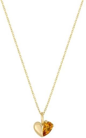 Bony Levy 14K Yellow Gold Citrine Heart Pendant Necklace in 14K Yellow Gold/Citrine at Nordstrom Rack, Size 18