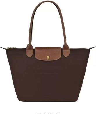 Generic Multipurpose Tote Bag: Foldable Soft Nylon, 3 Sizes, Stylish Water-Resistant Designer Handbag for Work, Travel, Gym (Classic Ebony Brown,Medium)