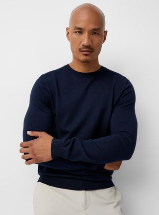 Le 31 Mens Silky knit crew-neck sweater