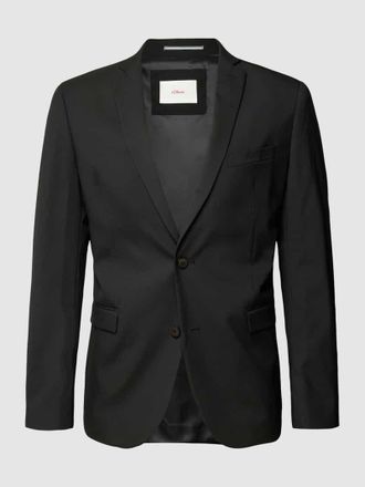 s.Oliver Black Label 2-Knopf-Sakko mit Reverskragen in Black, Gr&ouml;&szlig;e 48