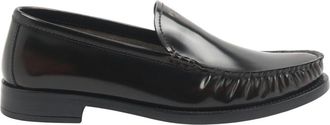 Prada Loafers, female, Brown, Size: 9 US Brushed Leather Loafers