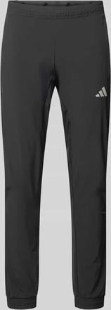 adidas Regular Fit Trackpants mit elastischem Logo-Bund in Black, Gr&ouml;&szlig;e XXL