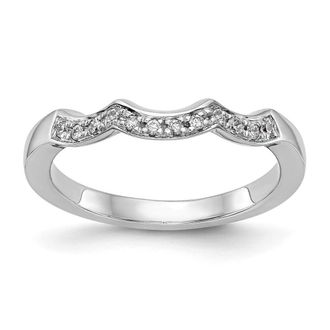 Diamond2Deal 14k White Gold Lab Grown Diamond Wedding Band Ring 0.12Ct Clarity- VS Color- G-H