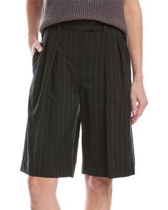 Brunello Cucinelli Pleated Wool-Blend Short