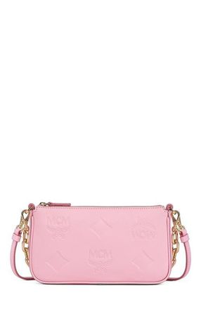 MCM Aren Chain Crossbody in Maxi Monogram Leather in Lotus Pink at Nordstrom