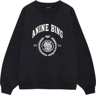 Anine Bing A-08-12679-Vtg 3 Sweatshirt - Dames - Sweatshirts - Zwart - M - Katoen - Hoodies & sweatvesten
