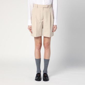 Thom Browne Womens Khaki Bermuda Shorts In Cotton Blend - Nude - Size EU 36 (Womens)