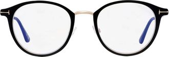 Tom Ford Blue Light Block Round Unisex Eyeglasses FT5528-B 002 49