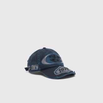 Diesel Baseball cap with embroidered patches - Caps - Unisex - Blue
