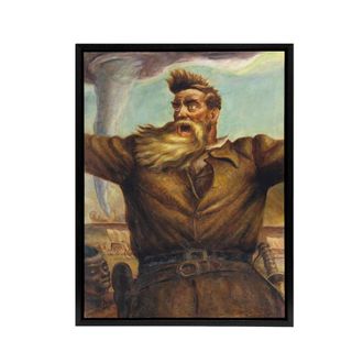 Artery8 John S Curry Abolitionist John Brown Framed Canvas Wall Art Print | Size: W24 x H32