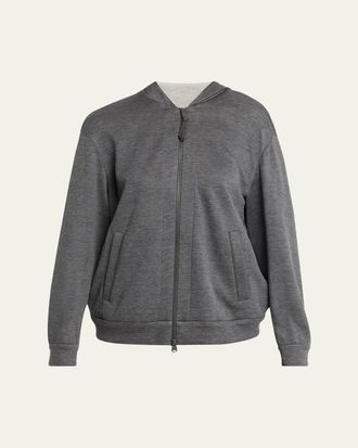 Brunello Cucinelli Monili-Trim Cardigan Sweatshirt