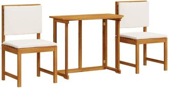 vidaXL Juego Bistro De Jard&iacute;n 3 Pcs Marr&oacute;n Madera Maciza De Acacia Vidaxl