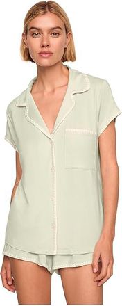 Eberjey Frida - The Whip Stitch Short PJ Set Womens Pajama Sets Mint Cream/Ivory : SM, Spandex/Modal