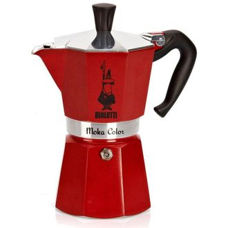Bialetti Caffettiera Moka Express Rossa - 6 Tazze - Bialetti