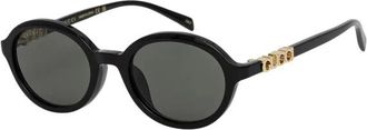 Gucci Ovale Zonnebril - Dames - Zonnebrillen - Zwart - 52 MM - Accessoires