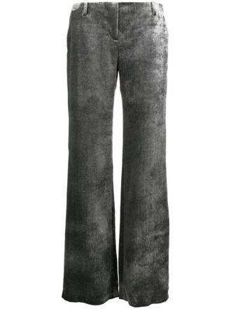 Alberta Ferretti Grey Grey Low-rise Trousers