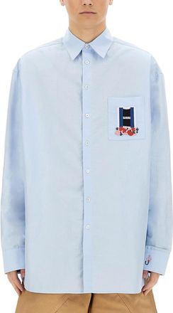 J.W.Anderson Mens Window Shirt - Light Blue Linen - Size EU 50 (Mens)