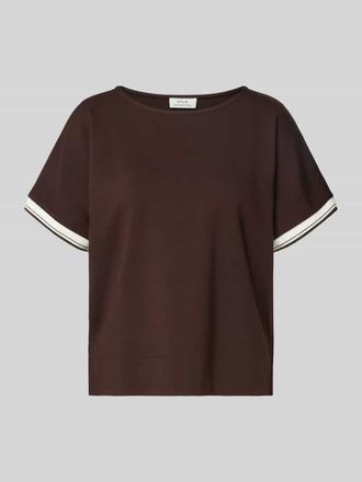 OPUS T-Shirt aus Viskose-Mix mit Rundhalsausschnitt Modell Giprep in Dunkelbraun, Gr&ouml;&szlig;e 36