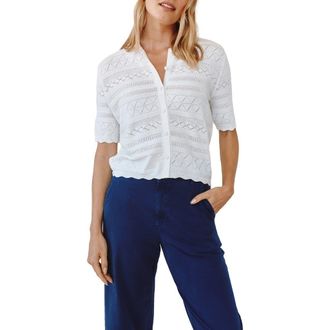 Bella Dahl Stitch Short Sleeve Shirt in Ecru Ivory at Nordstrom, Size X-Small