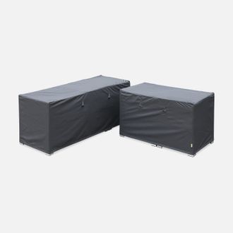 Sweeek Sweeek - Funda Para Muebles De Jard&iacute;n Napoli Y Vittoria, Set De 2, Napoli / Vittoria, Gris Oscuro, 253x83x66 Cm