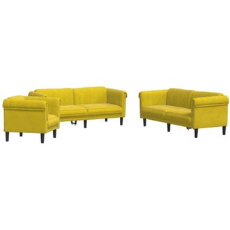vidaXL Vidaxl - Juego De Sof&aacute;s 3 Piezas Terciopelo Amarillo