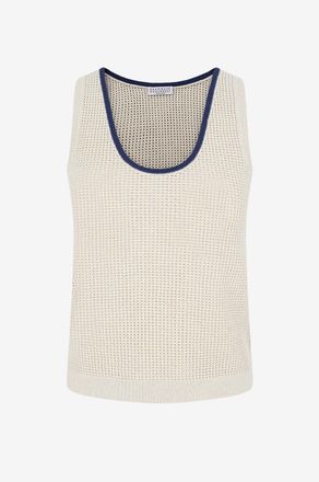 Brunello Cucinelli Top mit Rundhalsausschnitt &auml;rmellos aus Baumwolle