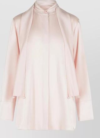 Jil Sander fiocco acetate viscose draped long sleeve shirt
