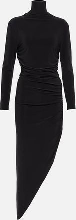 Norma Kamali Turtleneck draped jersey maxi dress