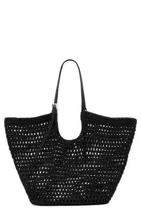 AllSaints Ara Cotton Tote in Black at Nordstrom