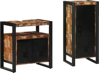 vidaXL Juego De Muebles De Ba&ntilde;o 2 Pcs Madera Reciclada Maciza