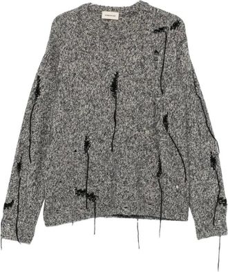ATOMOFACTORY Atomofactory, Truien & Vesten, Heren, Grijs, M, Leer, Trui met ronde hals