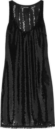 Tom Ford Black Sequin Embellished Tulle Mini Dress Size S