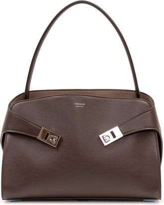 Ferragamo Dark Brown Hug Medium Shoulder Bag