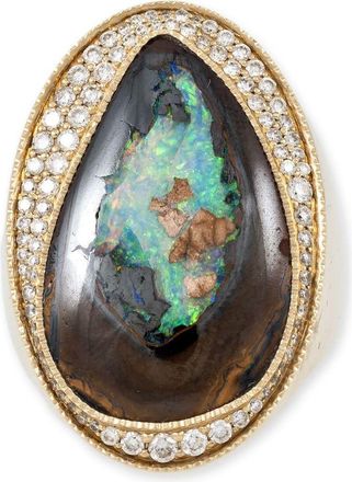Jacquie Aiche 14K Yellow Gold Diamond And Opal Signet Ring - Womens - Opal/Diamond/14kt Yellow Gold