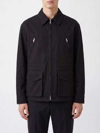 Rier Wool Zip-Up Overshirt with a Classic Collar and Flap Pockets
