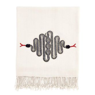 Jonathan Adler Manta de lana merina con adorno de serpiente - Negro/blanco