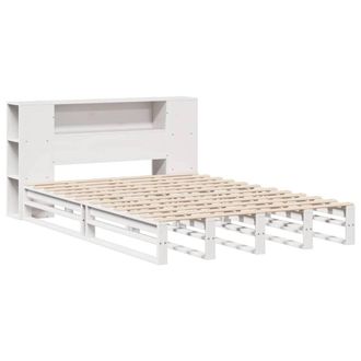 Berkfield Home Decorative Bookcase Bed without Mattress White 150x200 cm King Si