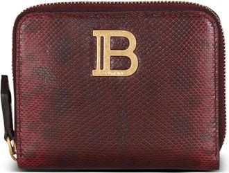 Balmain B-Buzz Zipped Portemonnee - Dames - Portefeuilles - Rood - ONE Size - Leer - Accessoires
