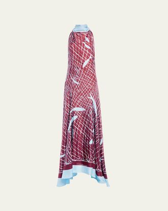 Altuzarra Moonlight Sleeveless Turtleneck Silk Maxi Dress