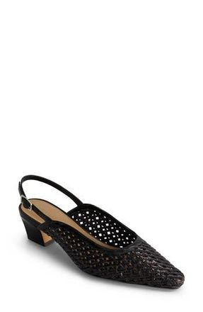 Bernardo Athena Slingback Pump in Black Airy Woven Pu/Antique at Nordstrom Rack, Size 9.5