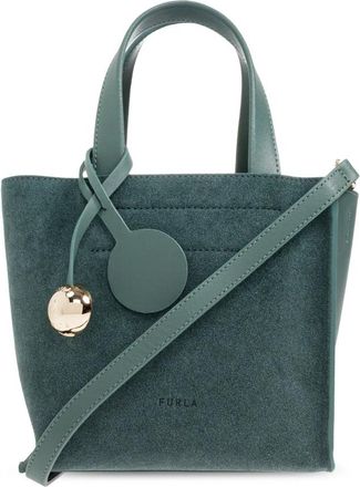 Furla Divide It Tote Mini Leren Tas - Dames - Handtassen - Groen - ONE Size - Leer - Tassen